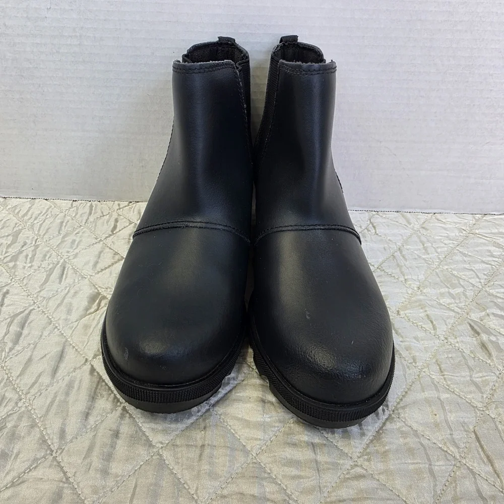 Sorel Joan Of Arctic Wedge Chelsea Boots Black Gray Girl's Size‎ 2